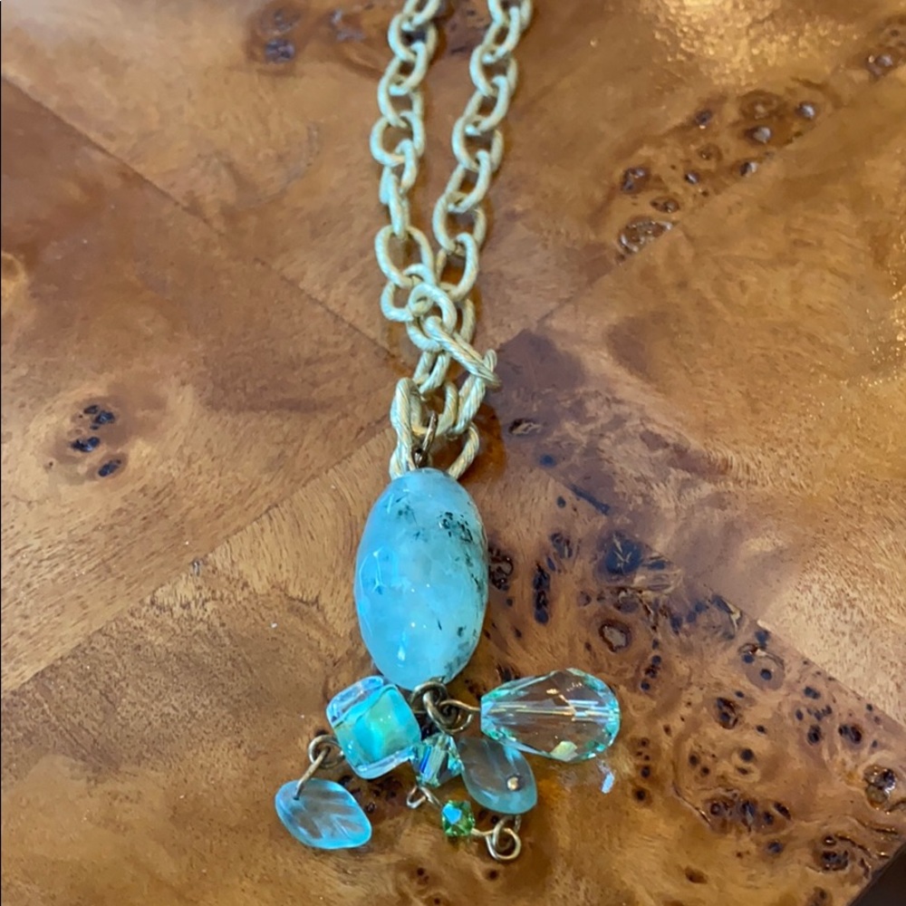 GAY ISBER original goldtone and “gems” necklace